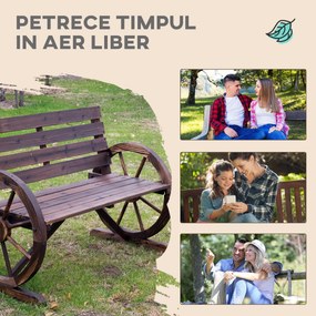 Banca din Lemn pentru gradina Outsunny , stil country, 105.5x56x75cm | Aosom Romania