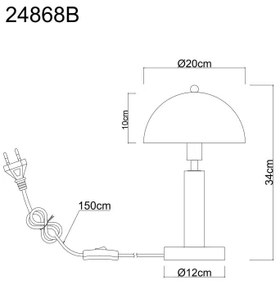 Globo 24868B - Lampă de masă JANIE 1xE14/40W/230V