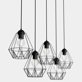 Lustră pe cablu BERGEN 5xE27/60W/230V neagră