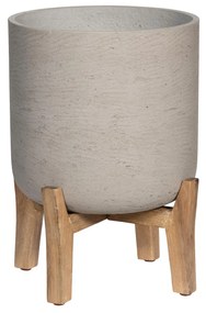 Jardiniera Charlie cu picioare joase, gri antic, dimensiuni multiple - ghivece ceramice Mărime: XL - v. 30 cm, ⌀ 30 cm / v. 44.5 cm, ⌀ 36 cm