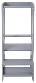 Inaltator Learning Tower Ajustabil, Ajutor de bucatarie MeowBaby  , lemn Gri inchis