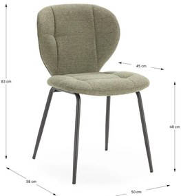 Scaune de dining verde 2 buc. Maori – Marckeric