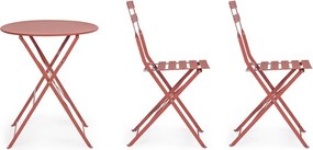 Set de dining pentru grădină teracotă din oțel pentru 2 persoane Austin – Bizzotto