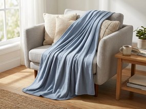 Patura fleece FLEORA, sedomodra Dimensiune: 180 x 200 cm