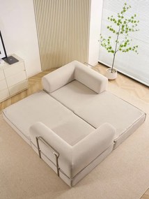 Canapea modulară din memory foam HD – premium, 200x100x70 cm, configurabilă în mai multe moduri (Culoare: Crem)