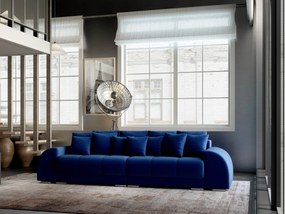 Canapea extensibilă dumonde cu 2 lăzi de depozitare si sezut confortabil din spuma high-density, Verona Royal Blue 310x100 cm