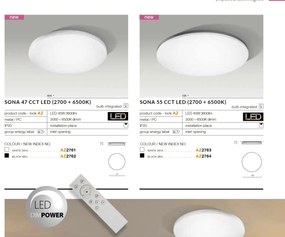 Lustra LED dimabila cu telecomanda de tavan/plafon SONA 55 alba