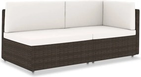 vidaXL Canapea modulară cu 2 locuri, maro, poliratan