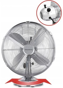 Ventilator de masa Klausberg KB 7538, 40 cm, 55 W, Otel inoxidabil, Oscilatie, 3 viteze, Inox