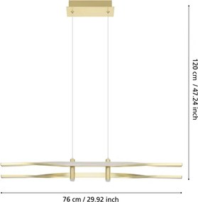 Eglo 901226 - Lustră suspendată cu cablu COLMEAL LED/21W/230V, auriu