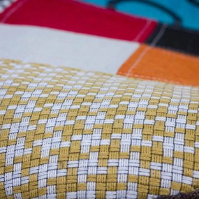 Scaun living multicolor din stofa cu design patchwork BUC 232C