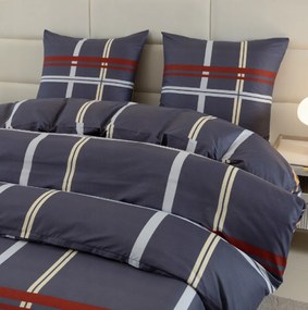 Lenjerie de pat din microfibra TARTAN albastru inchis Dimensiune lenjerie de pat: 2 buc 70 x 80 cm | 160 x 200 cm