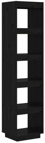 810858 vidaXL Bibliotecă/Separator cameră negru 40x35x167 cm lemn masiv pin
