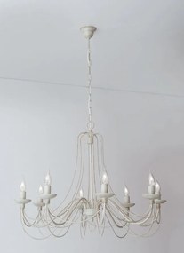 Candelabru design rustic cu 8 brate Vela, ivory