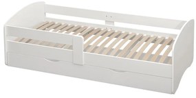 Pat de o persoană 80 cm Carecen (alb) (cu somieră) (cu sp. depozitare). 1116279