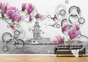 Tapet Premium Canvas - Insula flori si ambarcatiuni