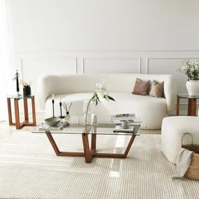 Măsuță de cafea AMALFI 35x105 cm pin/transparent