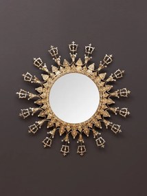 Oglinda de perete, din metal, D48cm, Crown