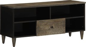 vidaXL Comodă TV, negru, 100x33x46 cm, lemn masiv de mango