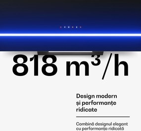 Klarstein Hota înclinată Illuminosa | Mod de evacuare și recirculare | Design minimalist | 818 m³/h | 90 cm