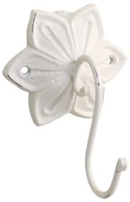 Cuier alb, tip floare, din metal, Zea
