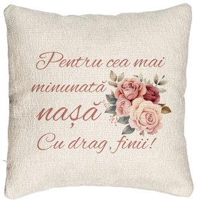 Perna Decorativa Canapea pentru Nasa 1, 40x40 cm, Cu fermoar