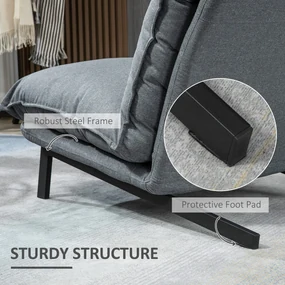 HOMCOM Fotoliu cu 4 nivele de relaxare cu fotoliu de picior cu otoman din material textil | Aosom Romania