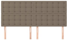 Tablii de pat, 4 buc, gri taupe, 90x5x78 88 cm, textil 4, Gri taupe, 180 x 5 x 118 128 cm