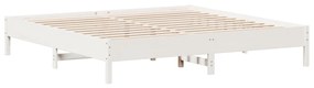 842683 vidaXL Cadru de pat, alb, 200x200 cm, lemn masiv de pin