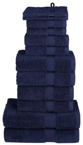 vidaXL Set de prosoape premium SOLUND, 12 piese, bleumarin, 600 g/m²