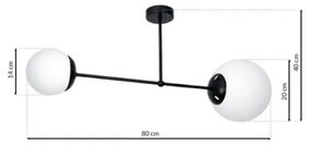 Lustră pe tijă LIMA 2xE14/40W/230V