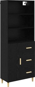 vidaXL Bufet cu sertar Stejar Negru 69,5 x 32,5 x 180 cm Lemn compozit