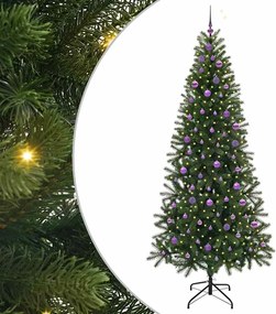 vidaXL Brad de Crăciun artificial cu 300 LED Verde 240 cm PE și PVC