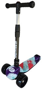Trotineta copii cu roti luminoase din silicon NOVOKIDS™ Mini Scooter 8150, Cu melodii si lumini, 3 roti, Pliabila, Maner reglabil pe inaltime, Maxim