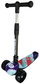 Trotineta copii cu roti luminoase din silicon NOVOKIDS™ Mini Scooter 8150, Cu melodii si lumini, 3 roti, Pliabila, Maner reglabil pe inaltime, Maxim