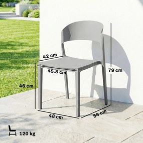 Outsunny Set 4 Scaune Grădină Outsunny, Stivuibile, Structură pp Potrivite pentru Toate Sezoanele | Aosom Romania