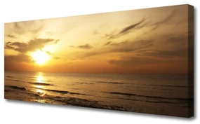 Tablou pe panza canvas Marea Peisaj Galben Gri