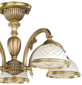 Lustra aplicata cu 5 brate clasic design italian din alama, sticla 7002 RA-PL. 7022/5