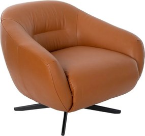 Fotoliu pivotant design LUX, Piele naturala, Cowhide maro