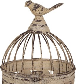 Set 2 colivii decorative pentru pasari, maro, din metal, aspect vintage