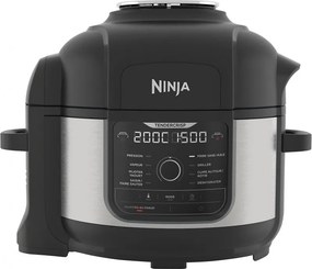 Multicooker sub presiune Ninja Foodi OP350FR, 1400 W, 6 Л, 9 programe, 40-200°C, TenderCrisp®, Acoperire ceramica, Mentinerea caldurii, Pui întreg, Negru/inoxidabil