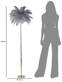 Lampadar gri/auriu (înălțime 160 cm) Palm – Mauro Ferretti