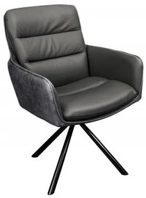 Set de 2 scaune pivotante Big George, microfibra/ piele gri