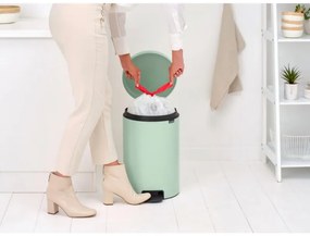 Cos de gunoi cu pedala Brabantia NewIcon 1008847, 20 L, Inchidere lina, Baza antiderapanta, Verde deschis