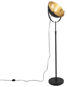 Lampă de podea neagră cu auriu 35 cm reglabilă - Magnax