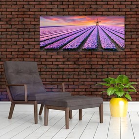 Tablou - ferma cu flori (120x50 cm)