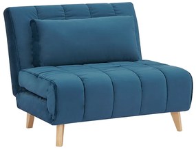Fotoliu extensibil albastru BILLY VELVET