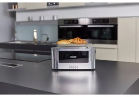 Russell Hobbs Elegance Toaster 23380-56, 1420W, 2 fileuri, 6 grade, Lift & Look, Inox/negrit