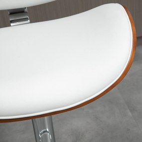 HOMCOM Set de 2 scaune de bar taburet înălțime reglabilă cu înveliș sintetic 53 x 52 x 92-112 cm alb | Aosom Romania