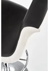 Scaun de bar 115x60 cm alb/negru/crom